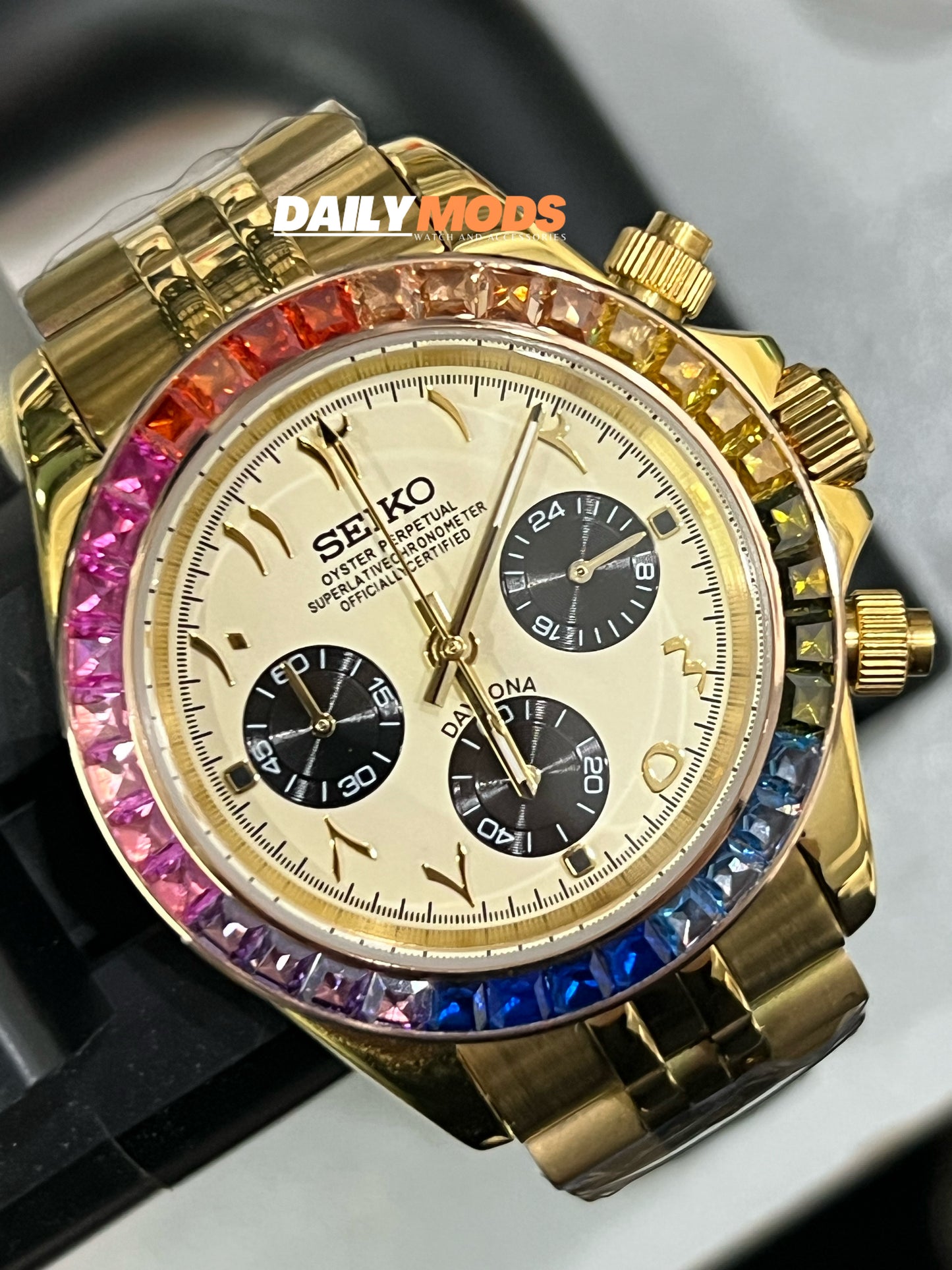 Gold Daytona Arabic Rainbow